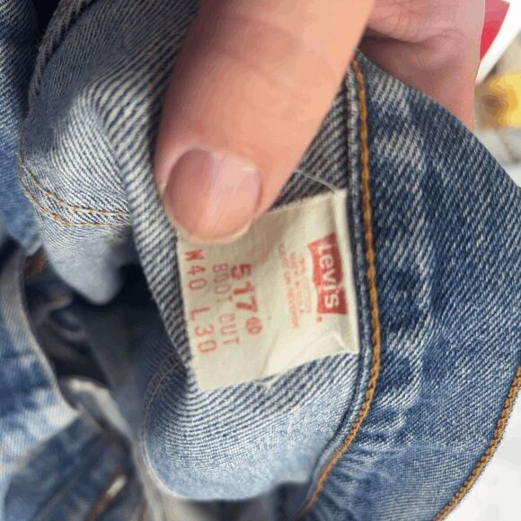 VTG Levis 517 Jeans Men's 40x30 Bootcut Pants Y2K Faded Whisker Wallet USA 1999 - Picture 12 of 12
